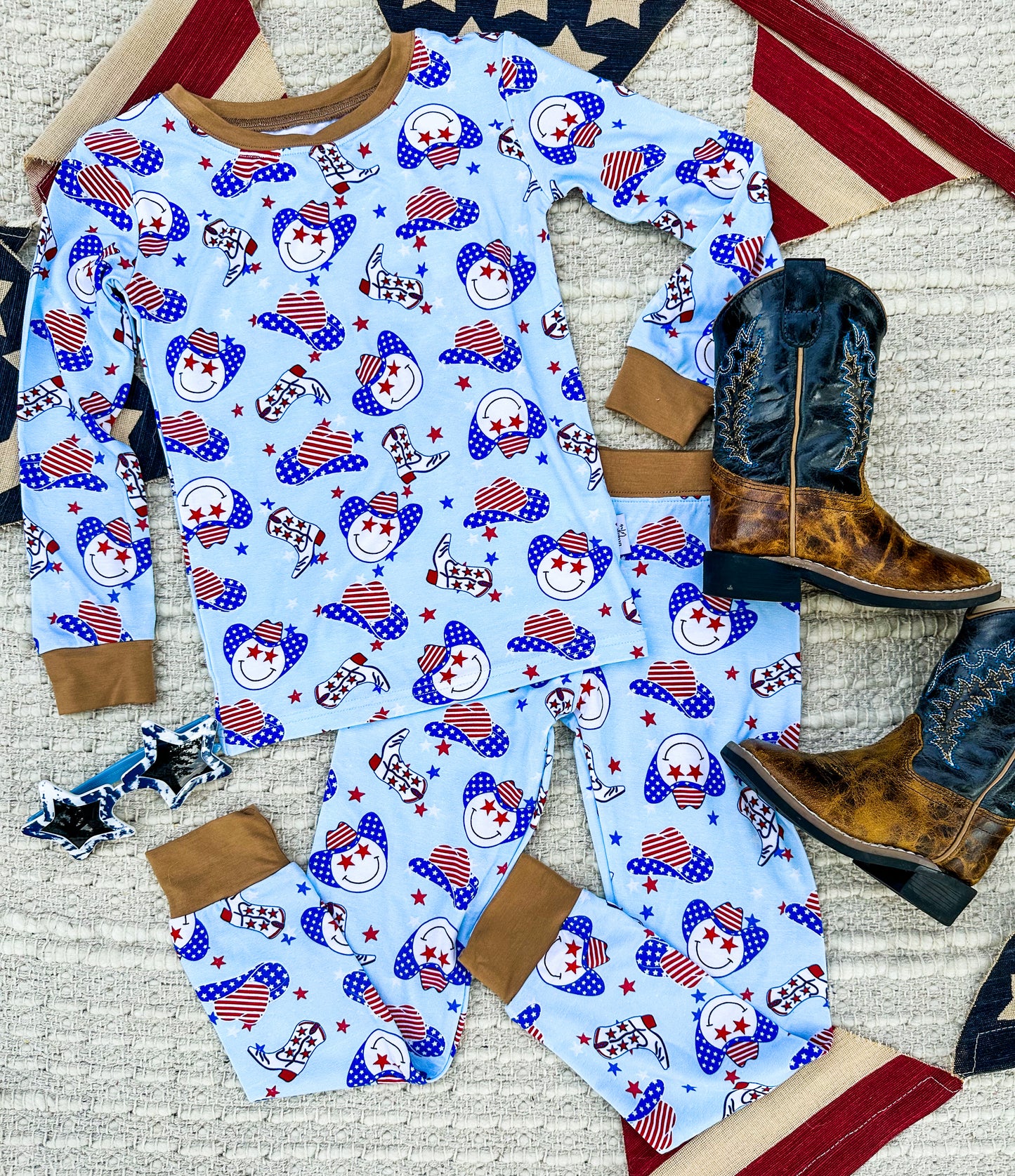 American Dreams Retro Bamboo Pajamas- Set + Zippy