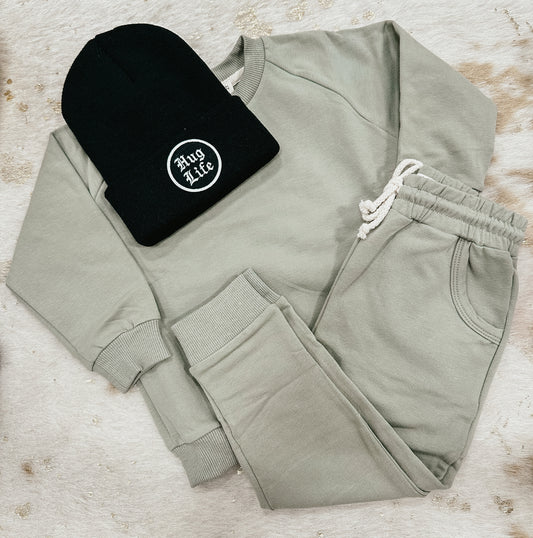 Sage Green Sweatshirt & Joggers