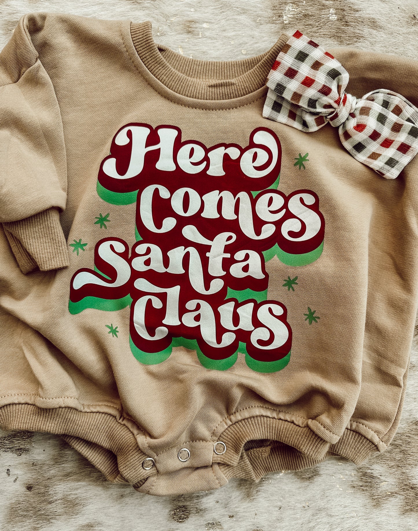 Here Comes Santa Claus Bubble Romper